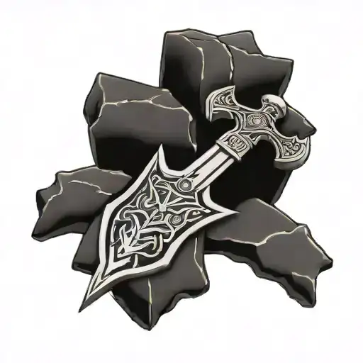 Scottish Claymore In Stone