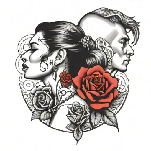 La Familia On The Neck Tattoo With A Rose Next To It