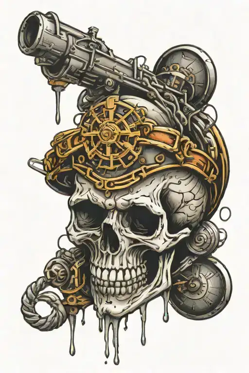 Skull And Oil Field