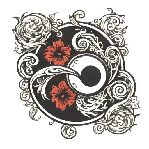 Infinity Sign Inside Of Yin Yang Symbol