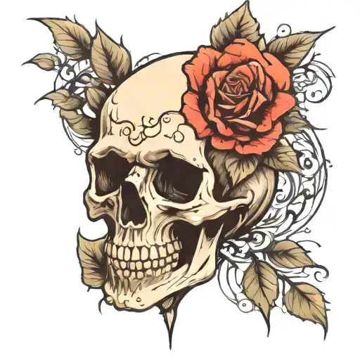 Skull And Rose