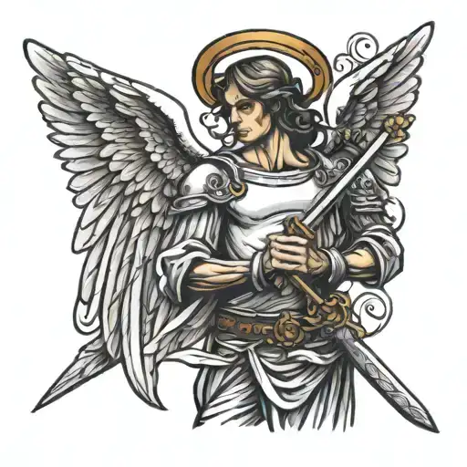 Angel Holding A Sword