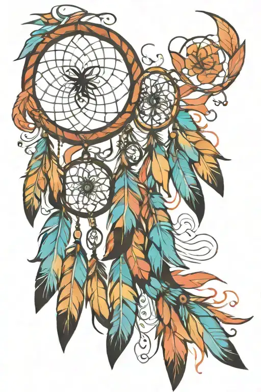 Design A Forearm Tattoo Of Dream Catcher That Represents Big Colorful Dreams With All The Color