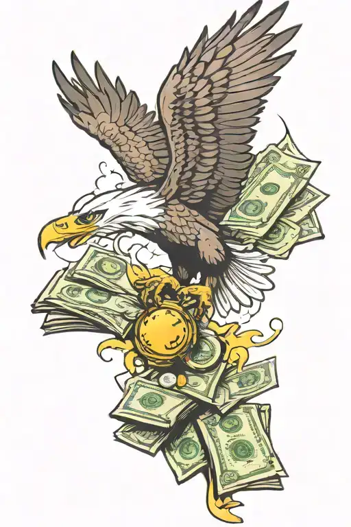 Eagle Catching Money