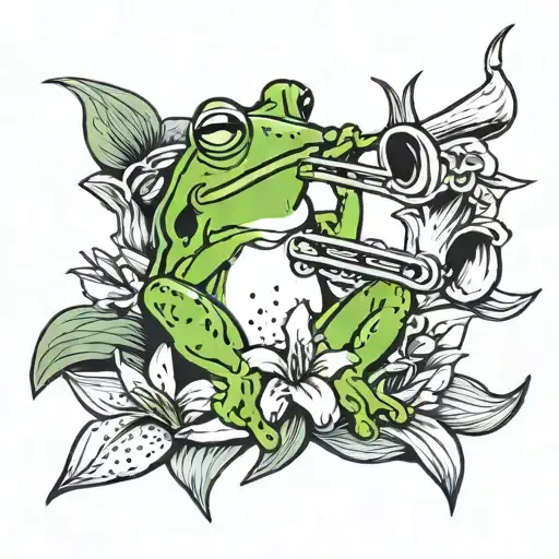 Frog And Trumpet On Lily