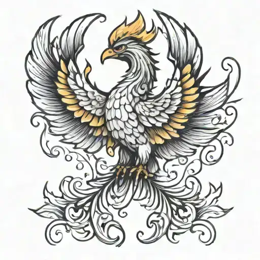 Phoenix Raising Out Of A Spilled Bottle