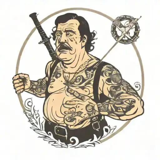 Fat White Guy In All Black Clothes