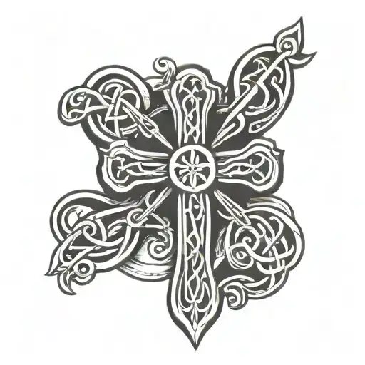 Cross With Celtic Rings
