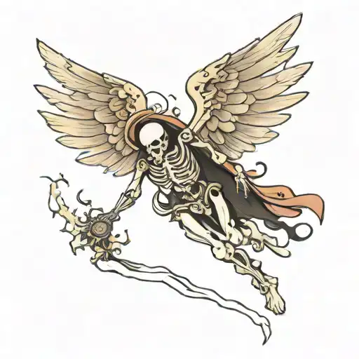 Skeleton Angel Falling