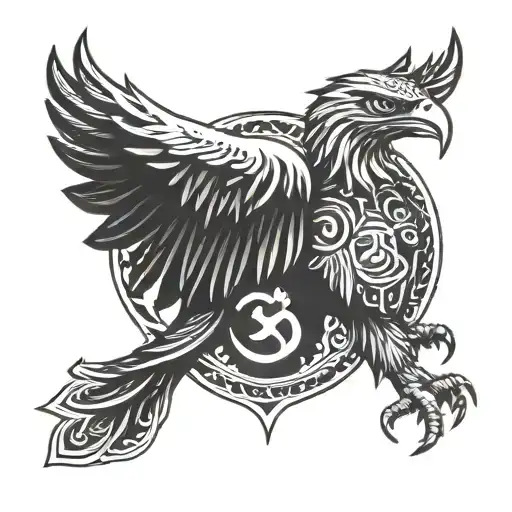 Trishul Eagle Wings With Om Symbol