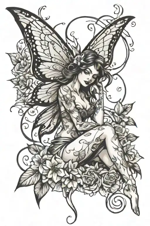 Sexy Fairy Tattoo Femine