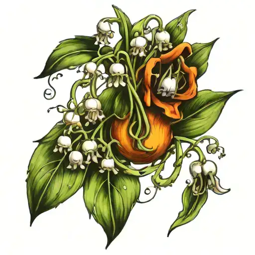 Lily Of The Valley Intertwined With Musical Notes