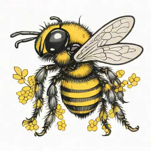 A Cute Bumblebee With The Name Sam Written On It's Back In Black In The Yellow Stripe