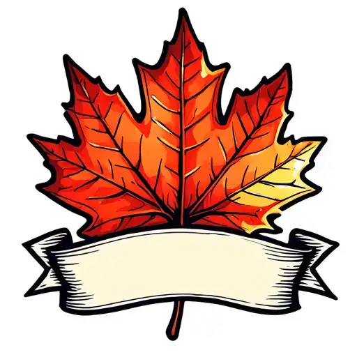 Canadian Maple Leaf With Blank Banner