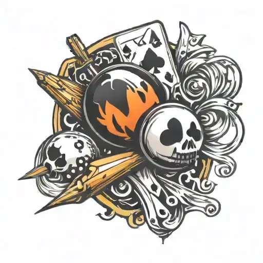 Bowling Ball And Spades Playing Card