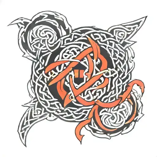 Celtic Black Red Sharp Subtle