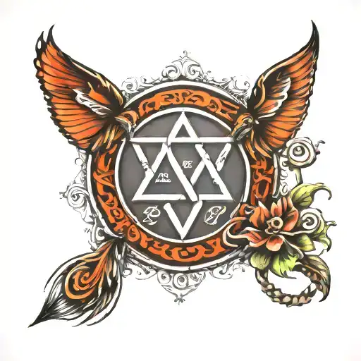 Trinity Tattoo In 3D With Name Vishwam Underneath