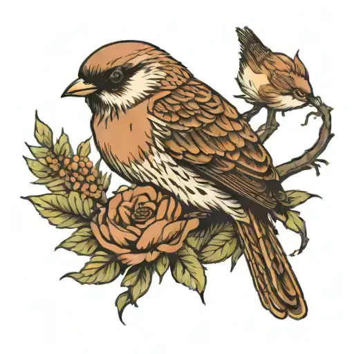 Life Story Line With Two Sparows Englang Norway One Sparow Latter In The Story Is Gone