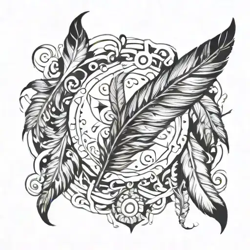 Circle Of Feathers Floating