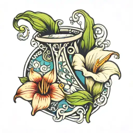 Tiny Scrpit Of The Word Jolly And The Y Morphs Into A Calla Lily