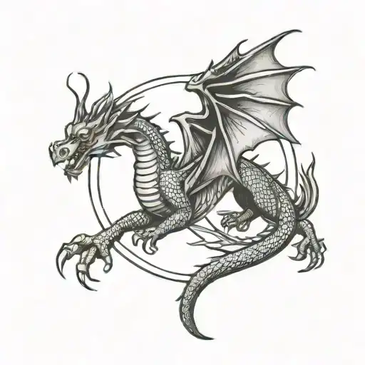 Dragon Reaching Towards The Moon