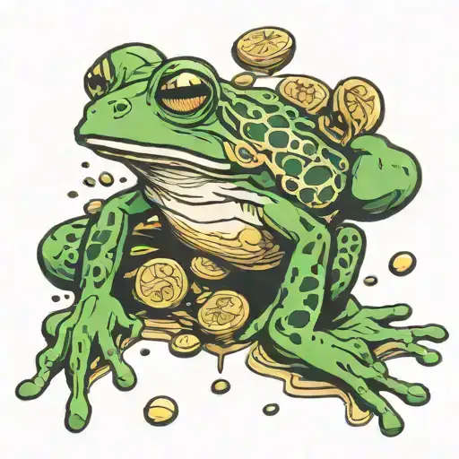 Frog And Coins Spilling