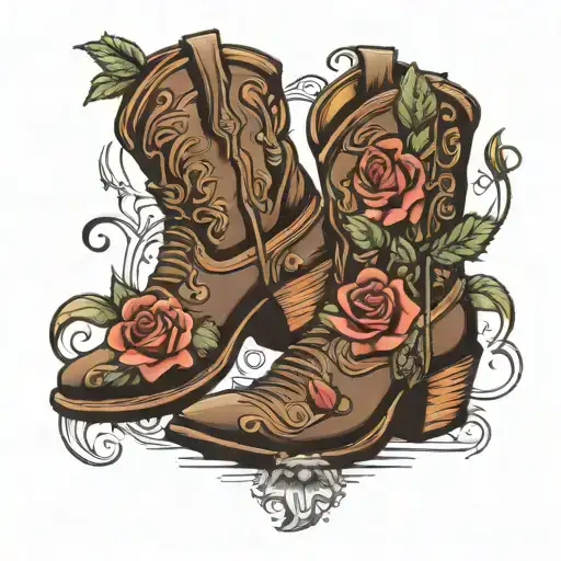 Cowboy Boots With A Rose