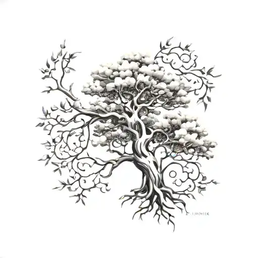 Oak Tree Black Grey