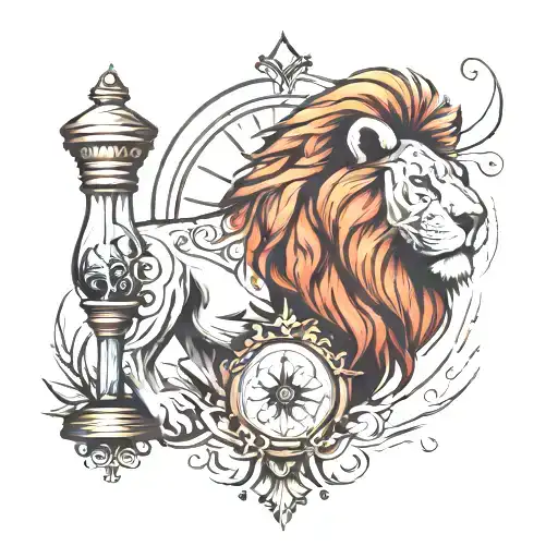 Lion And Hourglass