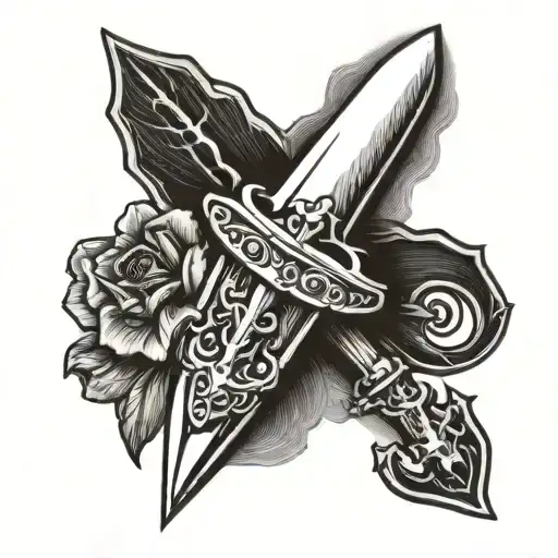 I Want An Old School Black And White Tattoo Of A Dagger Stuck In A Coffin And The Word Invictus