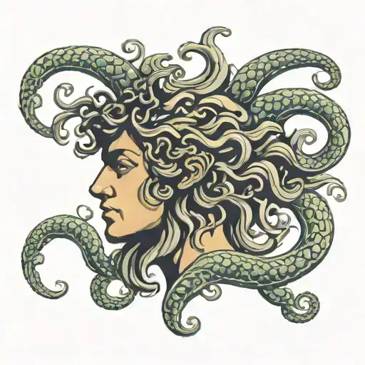 Baroque Medusa Greek Mythology With Vesrace Pattern
