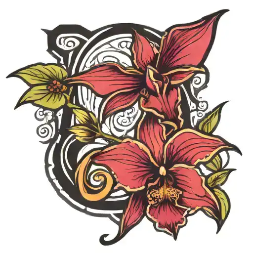 Virgo Symbol And Orchid