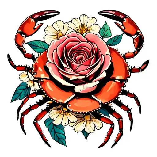 Crab Rose And Honeysuckle Flowers