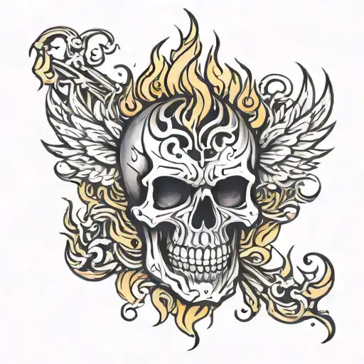 Flaming Skull