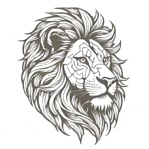 Lion Head Minimalist Tattoo Design