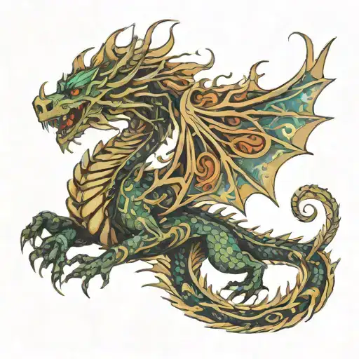 Nordic Dragon Emerging Representing Imagination