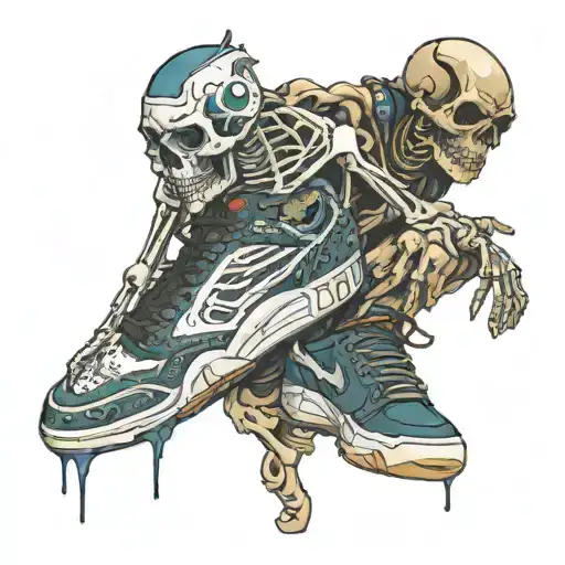 Skeleton Wearing Jordans 5S