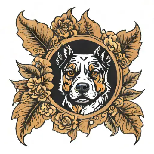 Masculine Dog Paw Print With Western Nature Theme