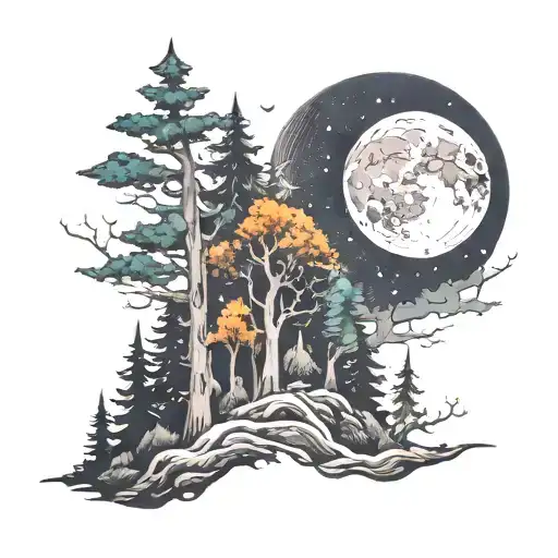 Forest And The Moon Above