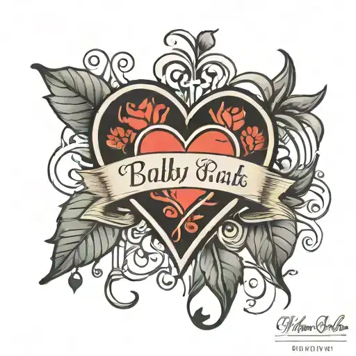 Baby Heart Beat Line And Baby Name And Baby Date Of Birth