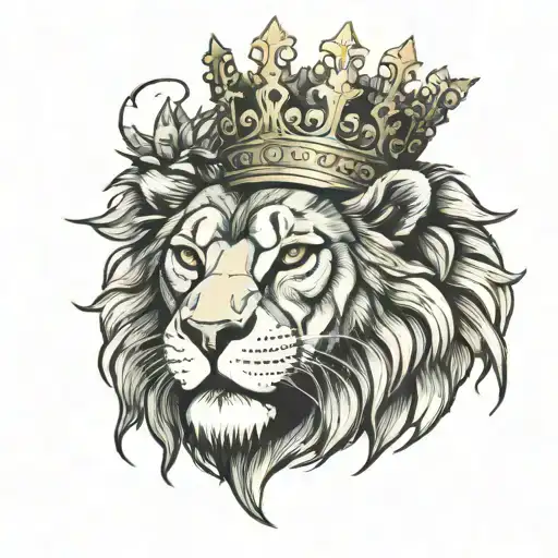 Lion With A Crown Capricorn Sign And Iluminatty Eye