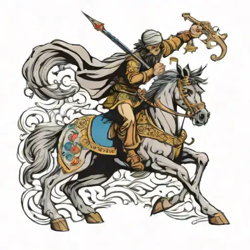 Persian Warrior Battling