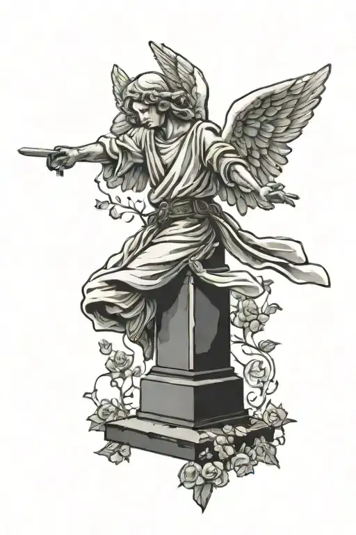 Gravestone Angel Flying