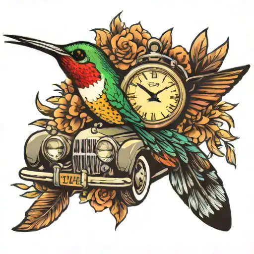 Hummingbird Old Car Watch Feather