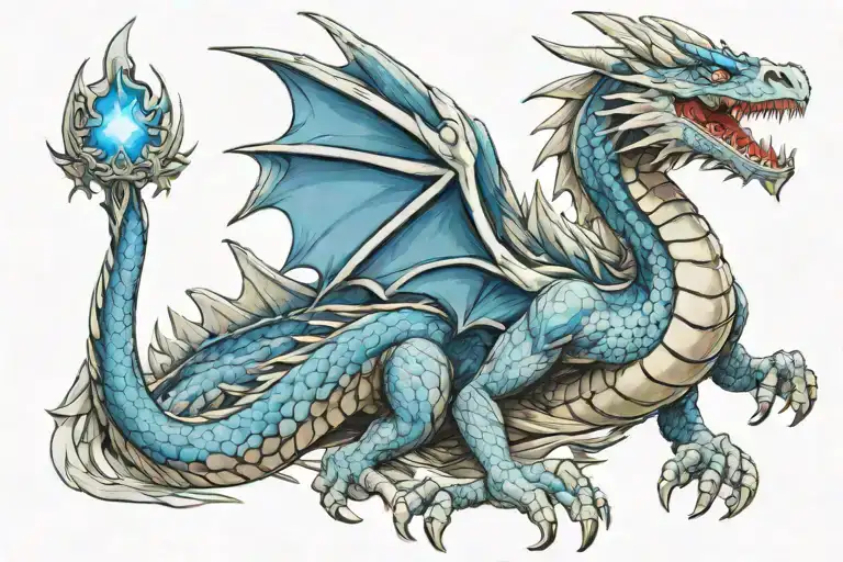 Blue Eyes White Dragon Tattoo Design Tattoo