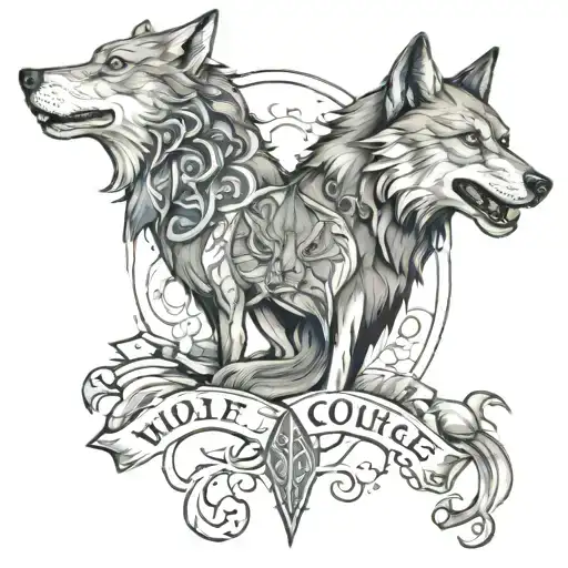 Wolf And Courage And Elvish Writing