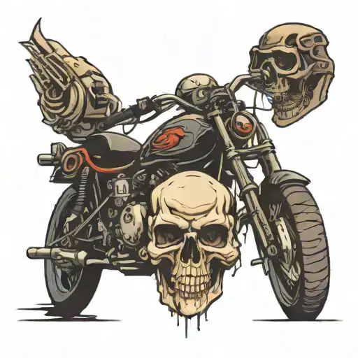 Skull And Motorcycle