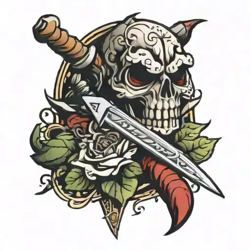 Rattlensake And Dagger Stabbing