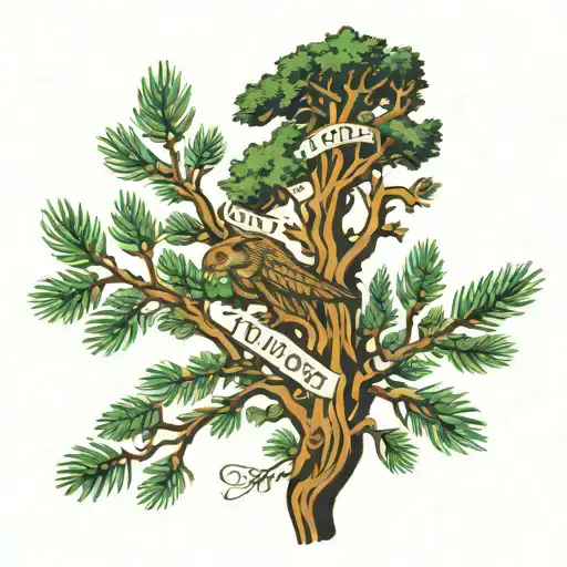 In Timore Est Fortitudo Written In A Pine Tree Growing