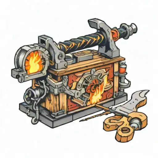 Carpentry Tools Forge Fire Electricity Flowing